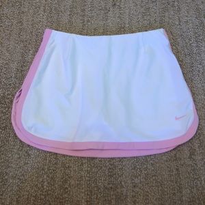 Pink and white tennis skirt